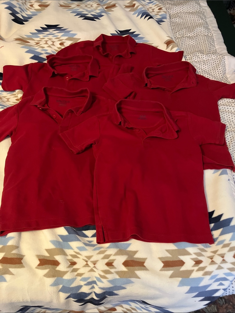 Nautica Red Kids Polo Shirt - Short Sleeve School Uniform Style